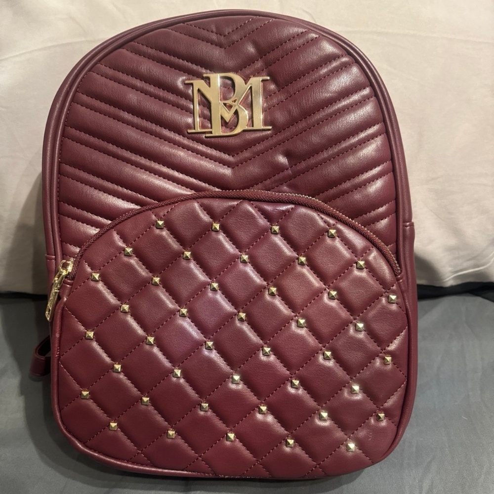 Pocket Studded Backpack in Plum